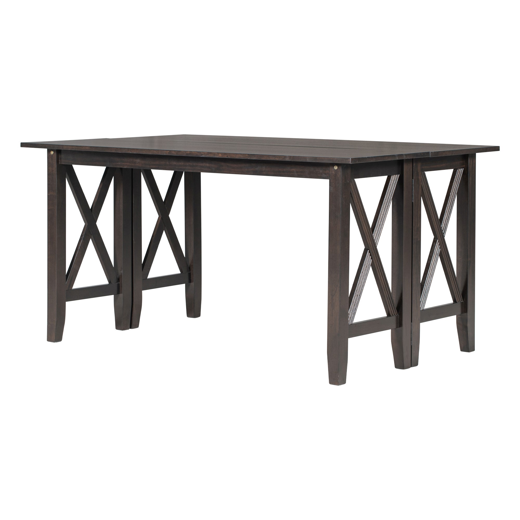 6-Pc Dining Set, Foldable Table & Bench (Espresso)