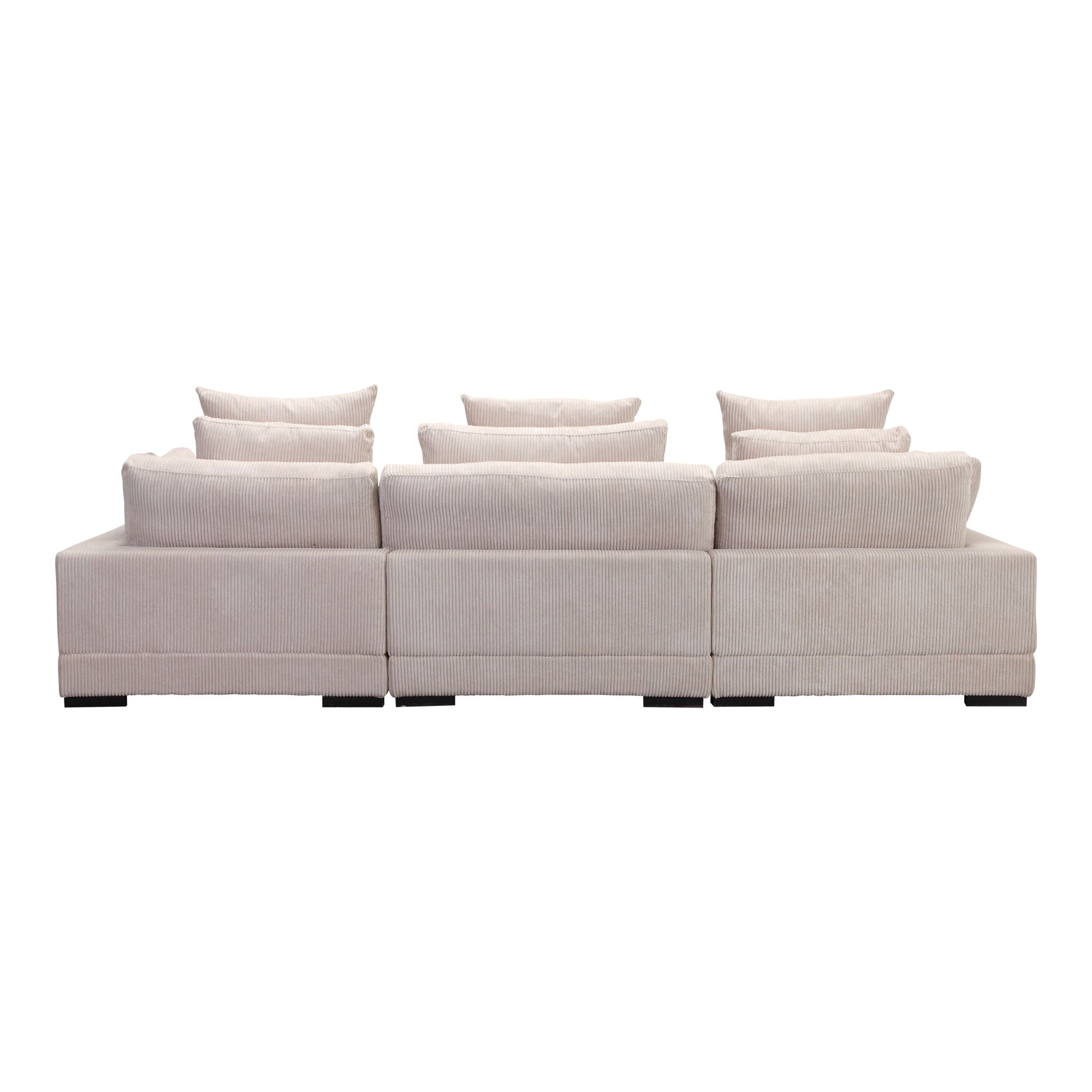 Tumble White Corduroy Modular Sectional