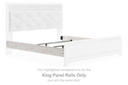 White king panel rails component with panel detailing and slat supports