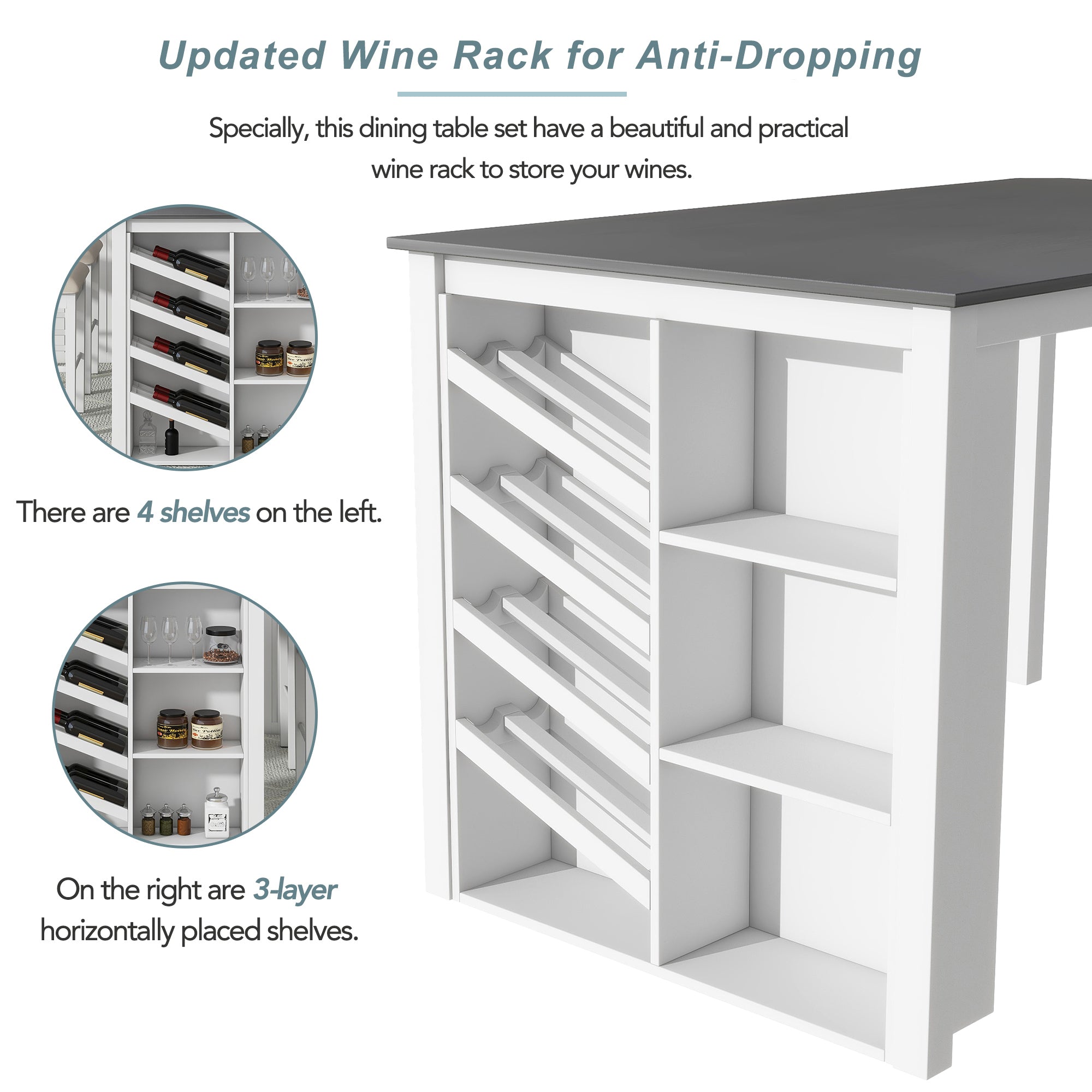 5-Piece Counter Height Dining Set - White