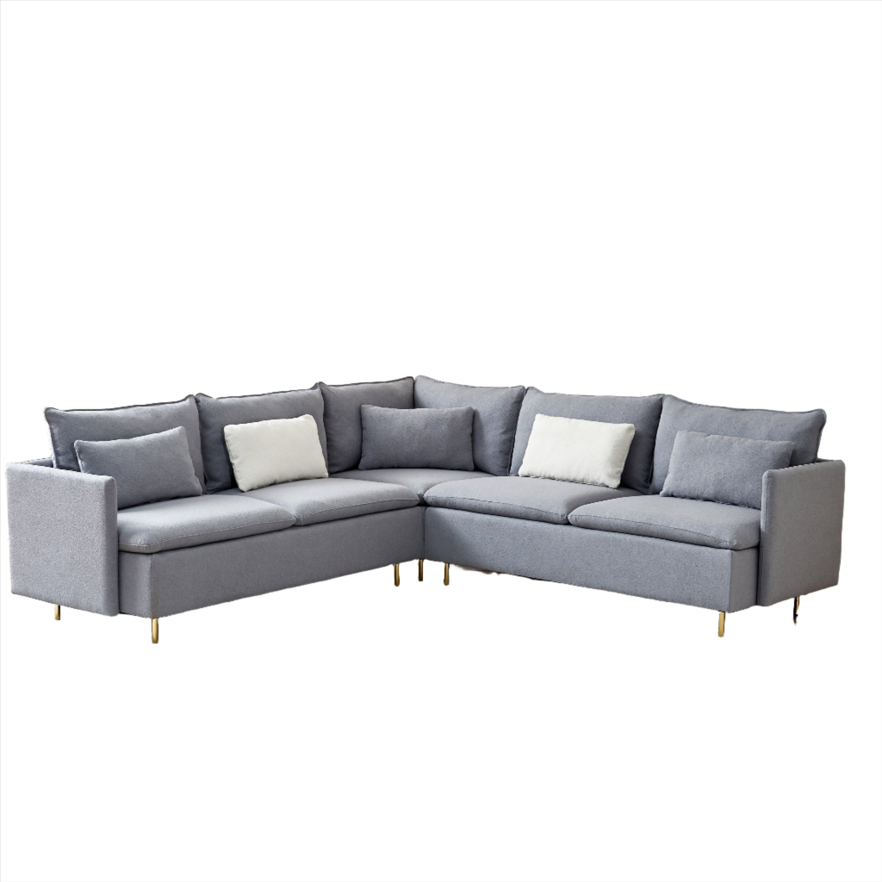 gray teddy l shaped sectional