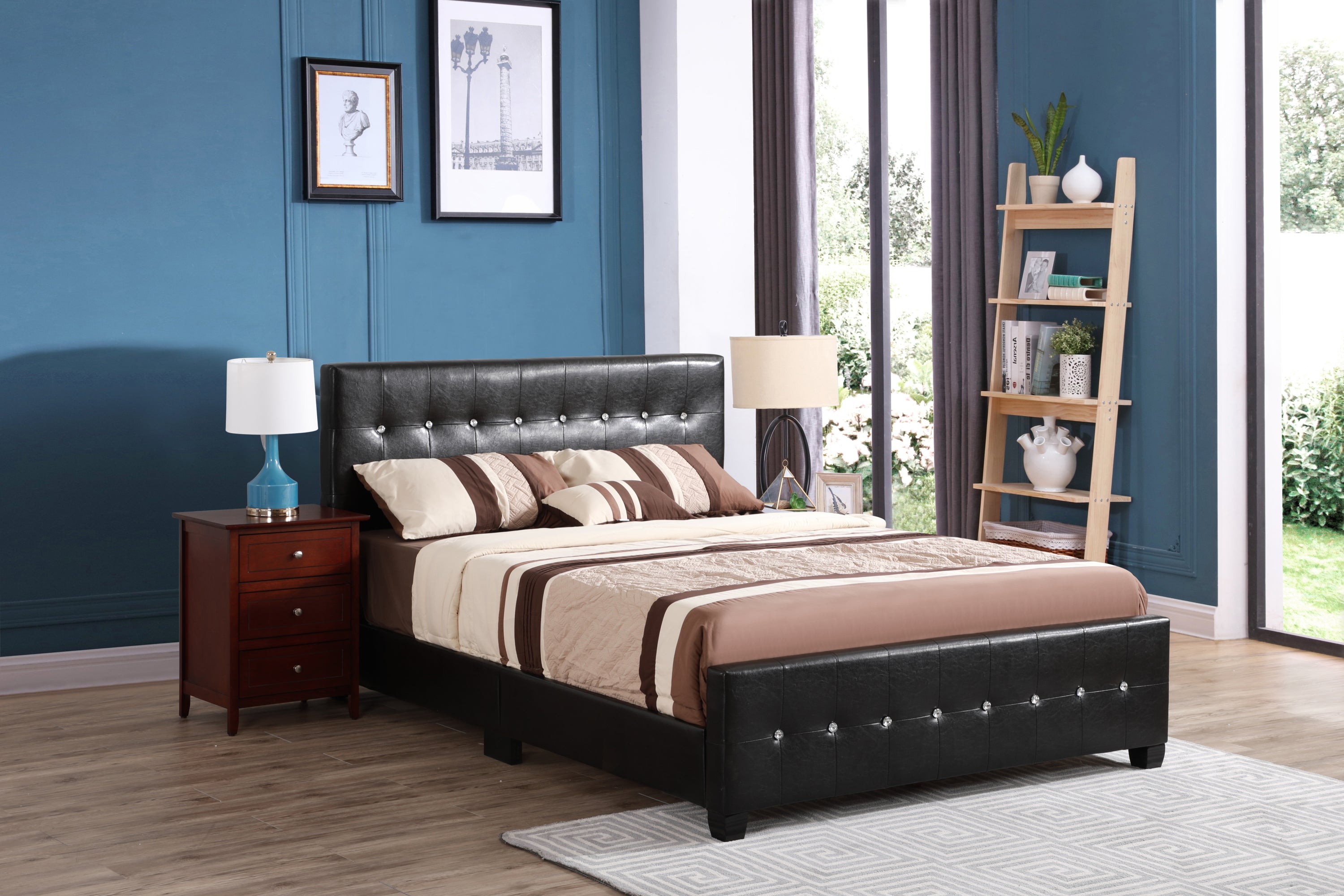 Elegant Black Transitional Bed: Perfect for Any Style