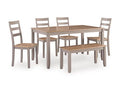 Harperfeld - Dining Room Table Set (Set of 6) - Natural / Gray