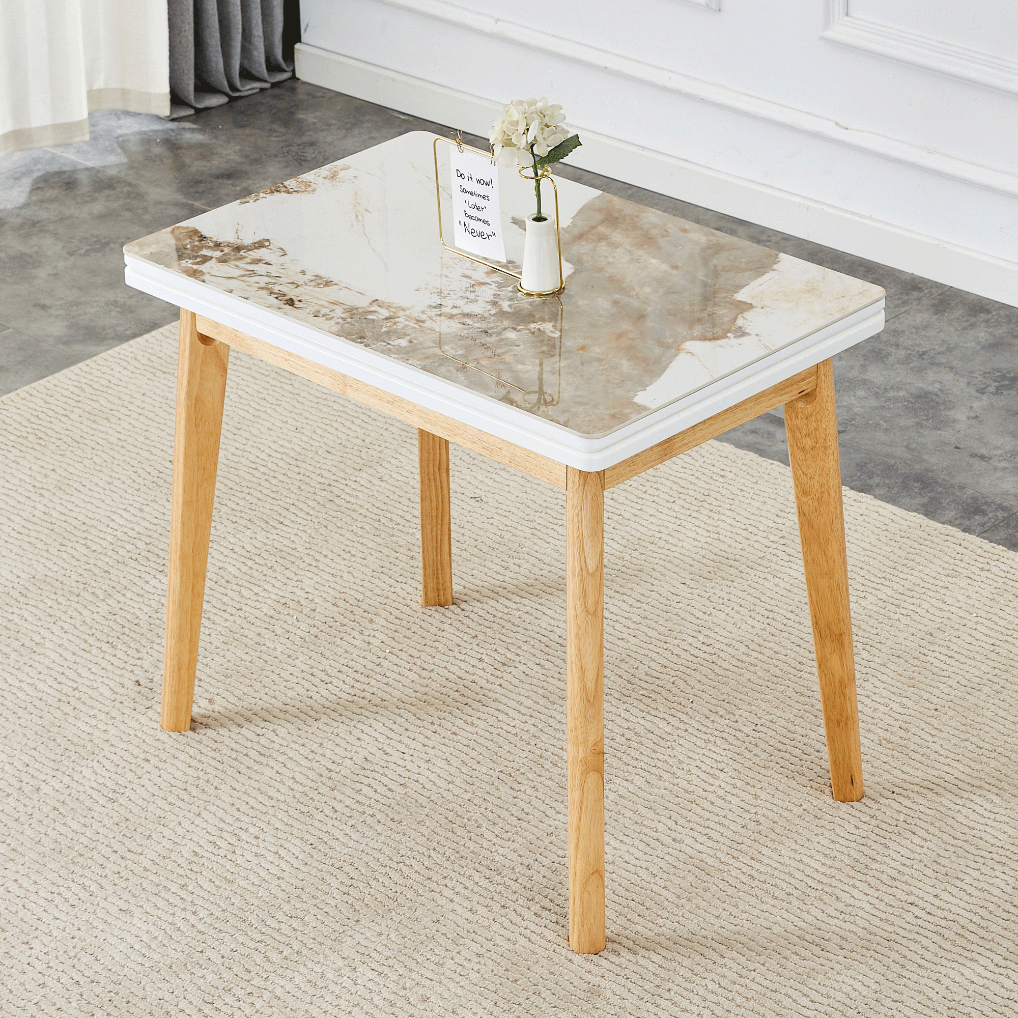 Foldable Sintered Stone Tabletop Computer Desk