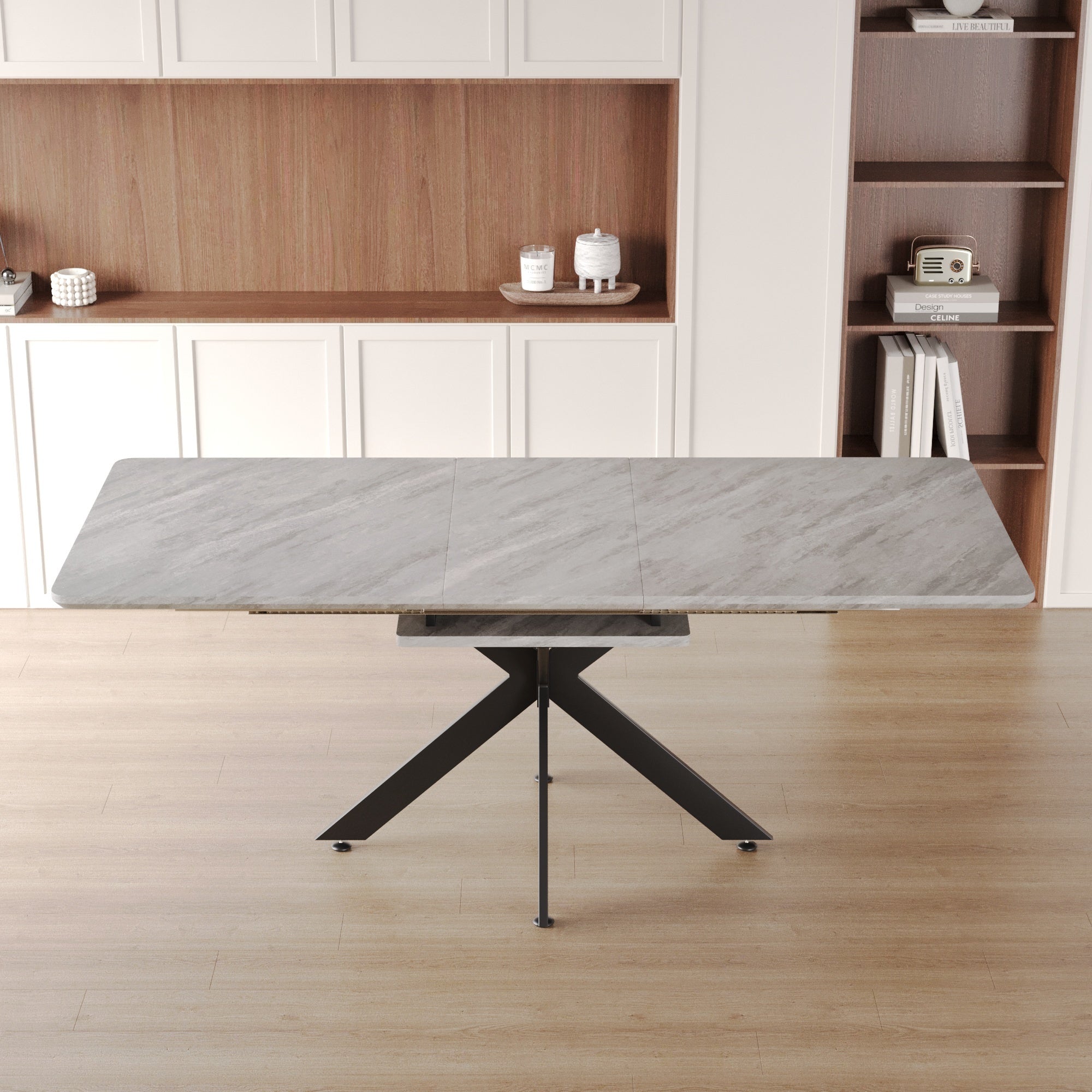 62" Extendable Dining Table Set for 6-8 People