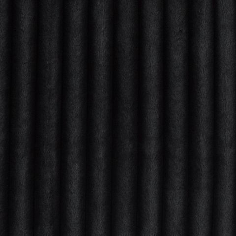 Black corduroy fabric swatch with vertical ridges and soft nap texture
