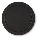 Black round mirror back with hanging clips and circular frame