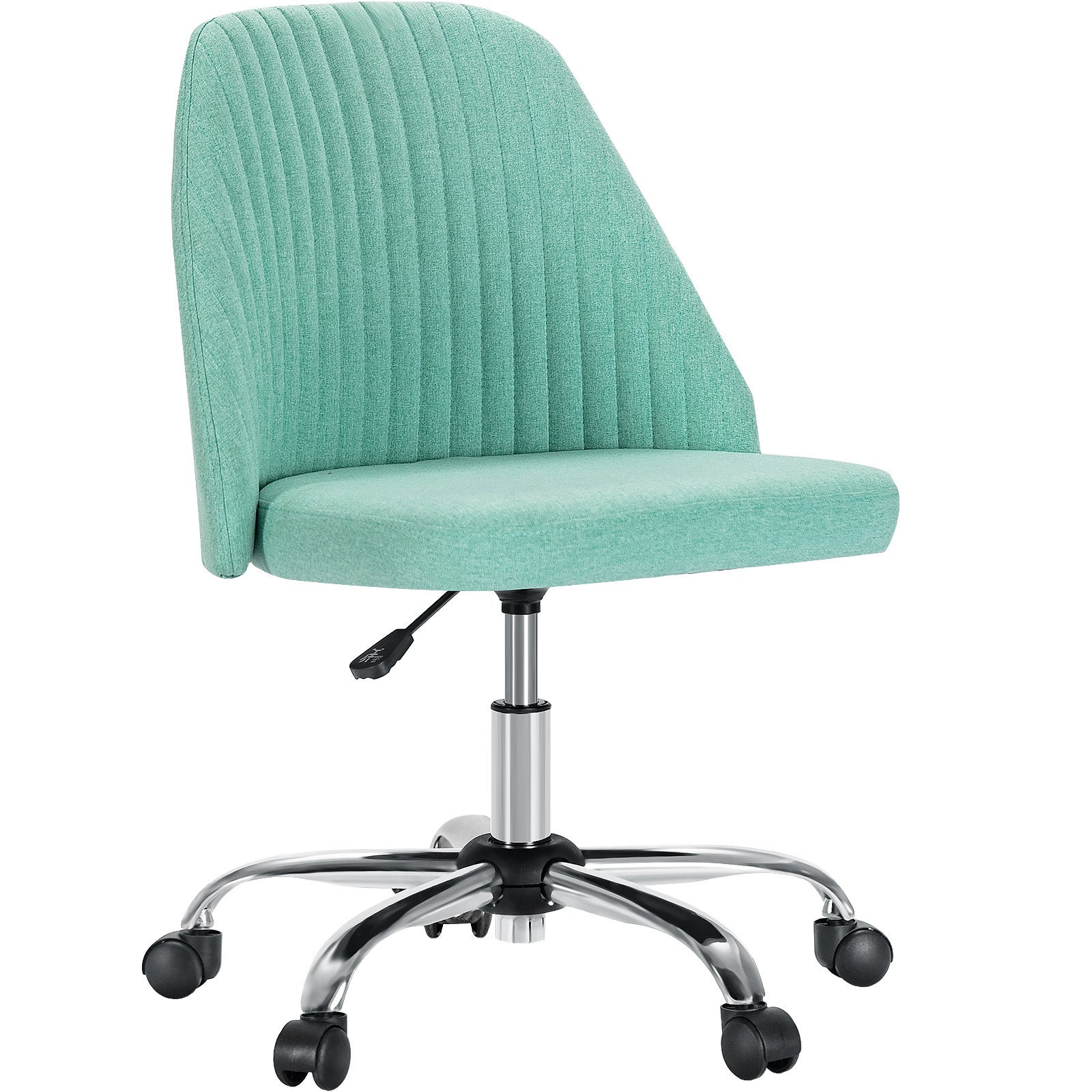 Armless Office Chair with Wheels for Small Spaces