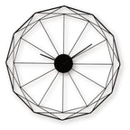 Arkthorne black geometric wall clock with angled metal frame and central dial with hands