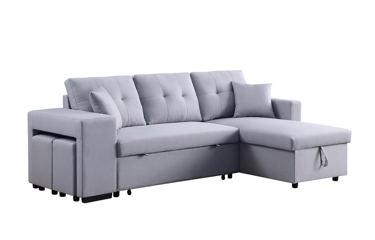 gray l shaped pull out couch