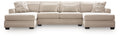 Mandi Point - 3-Piece Double Chaise Sleeper Sectional - Marble