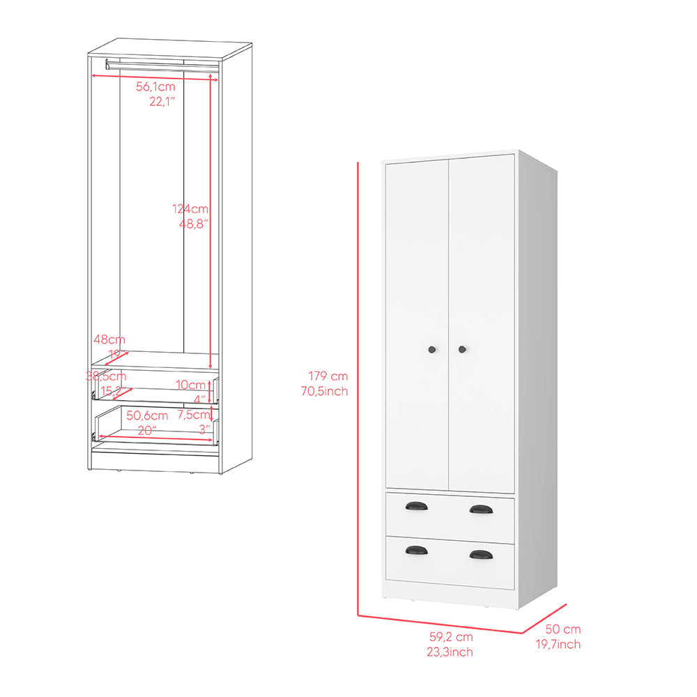 White Armoire with Drawers & Shelves | Bedroom Storage