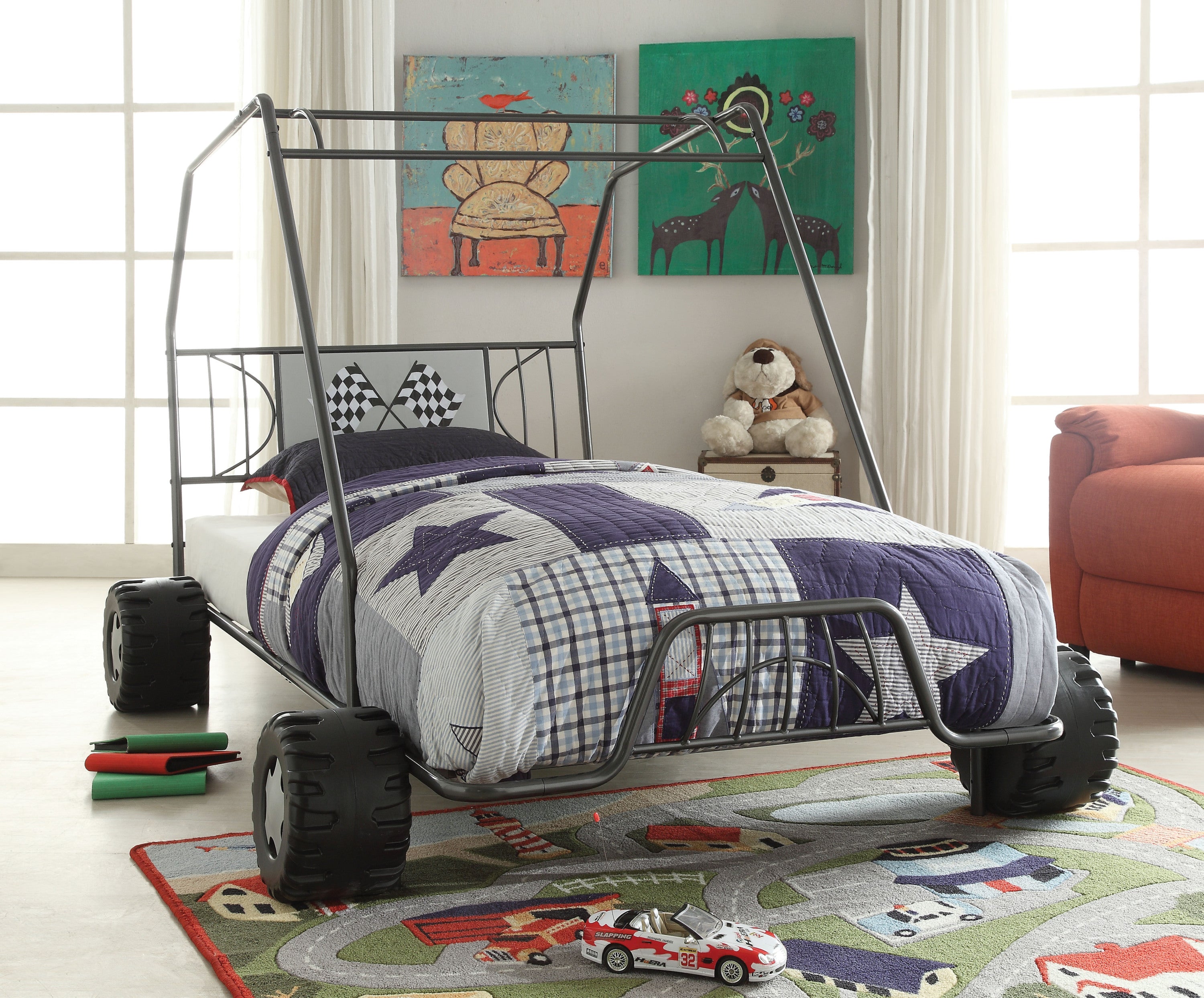 Gunmetal Twin Bed Frame | Modern & Sturdy Metal Design