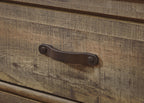 Dark brown night stand drawer with bar-style handle