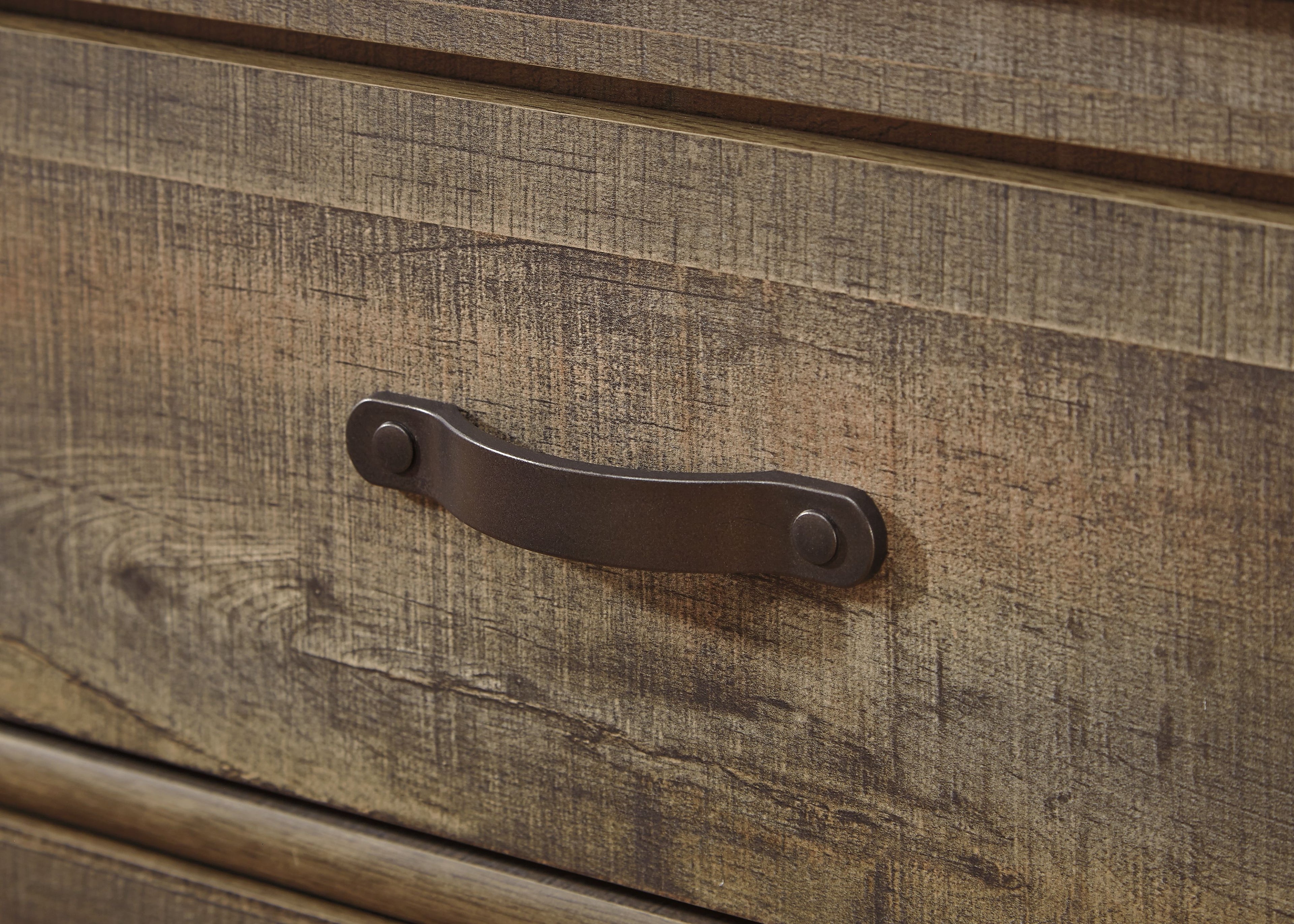 Dark brown night stand drawer with bar-style handle