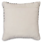 Digover cream square pillow with dark green patterned trim