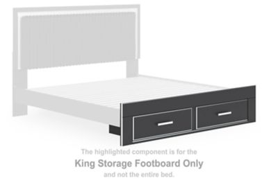 Zuraleus - Black - King Storage Footboard