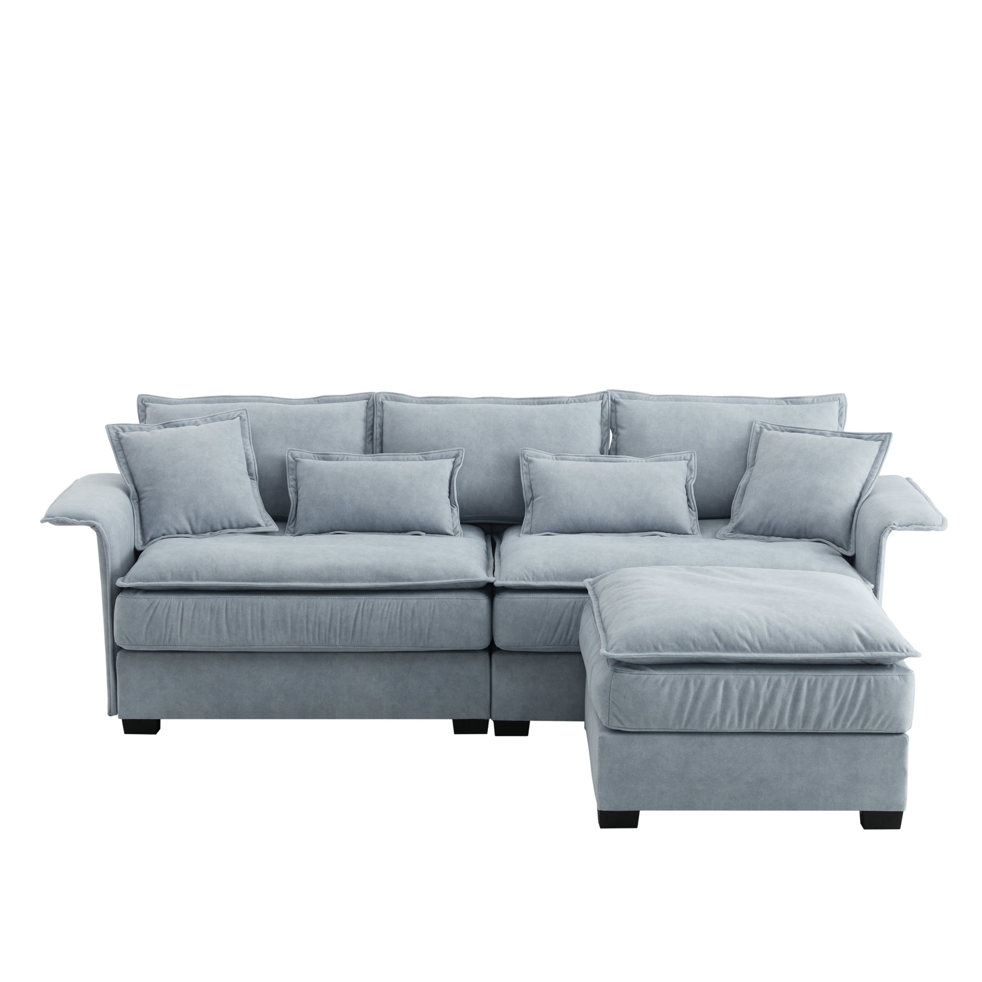 blue l shaped sectional
