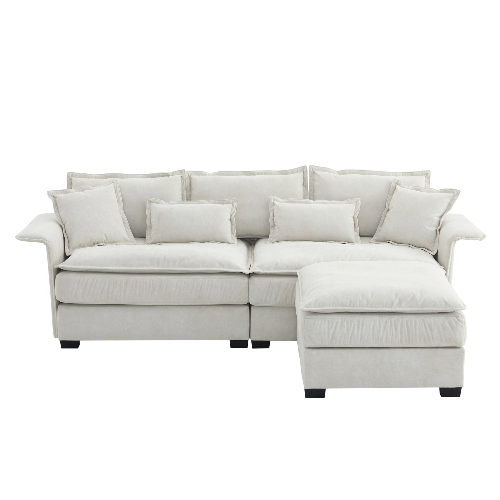 beige l shaped sectional