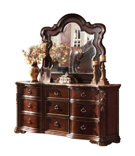 Traditional Dark Walnut Wood Dresser - Elegant, Durable Furniture