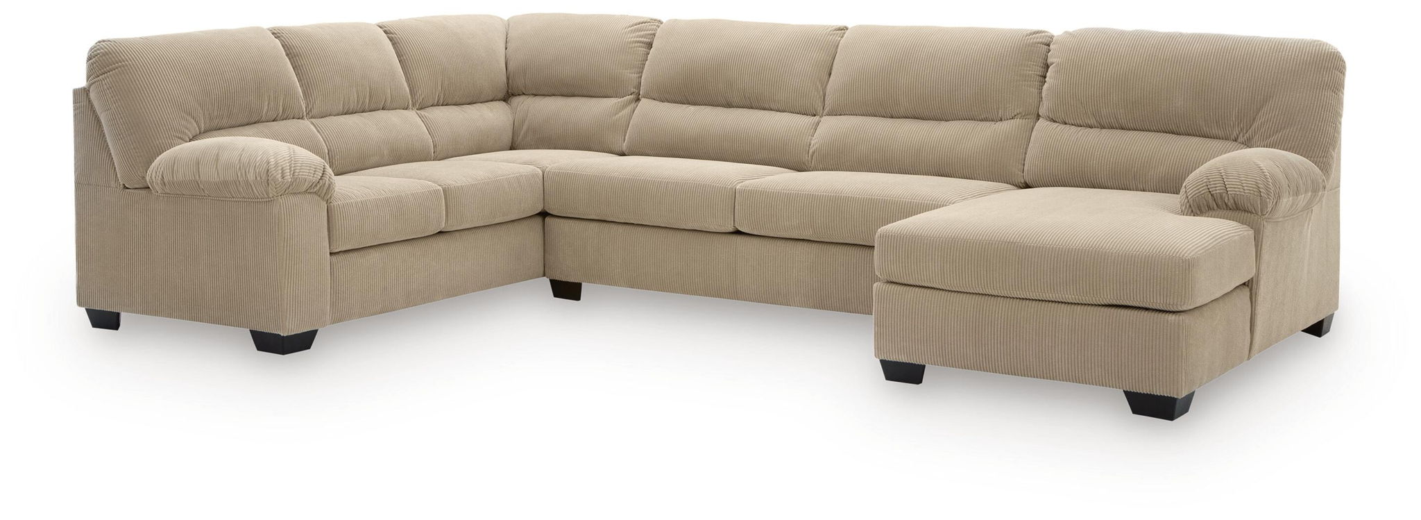 Sand corner chaise sectional sofa with wide arm and deep seats