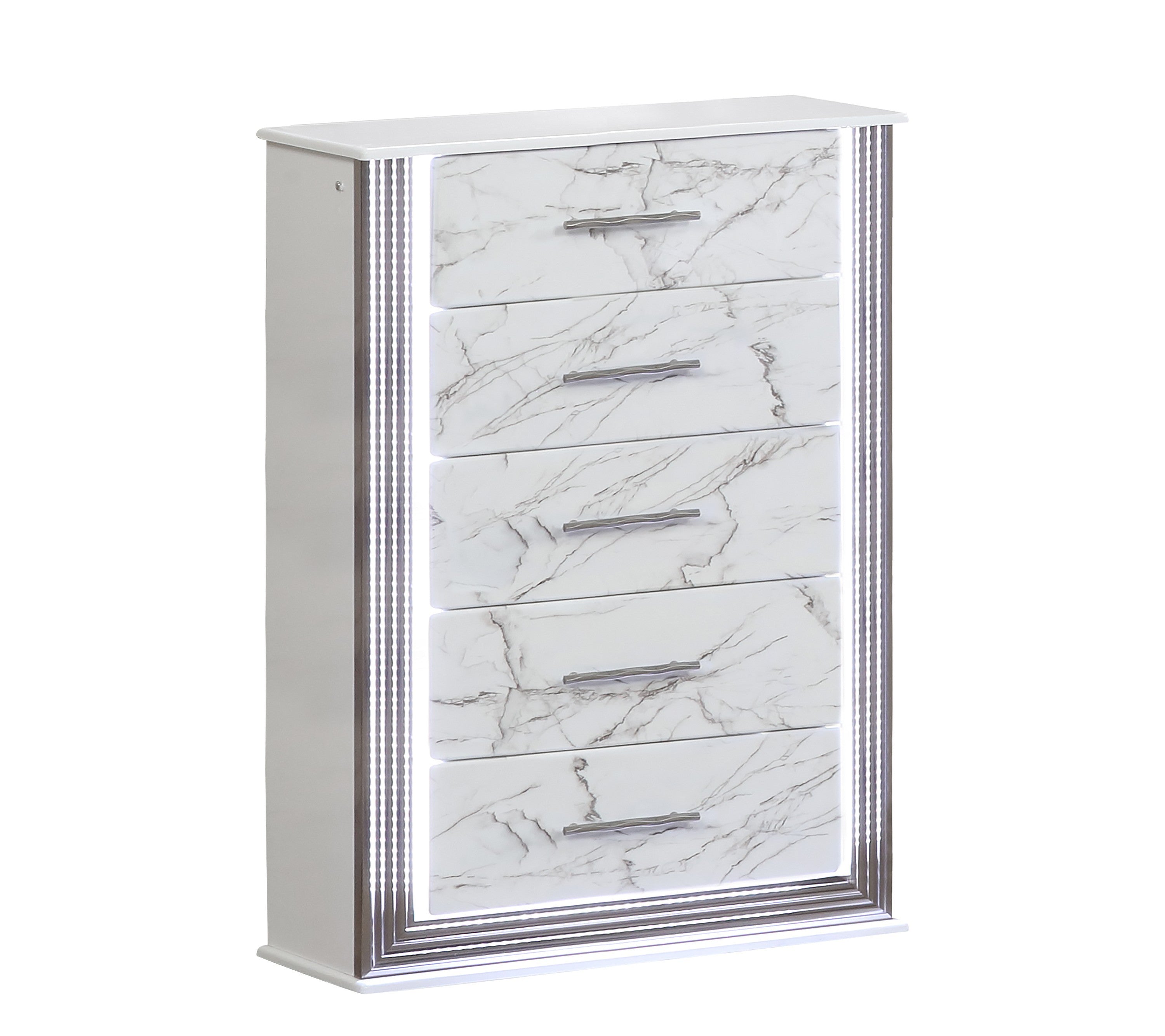 Desire Chest Marble LED Dresser - Stylish Bedroom Storage