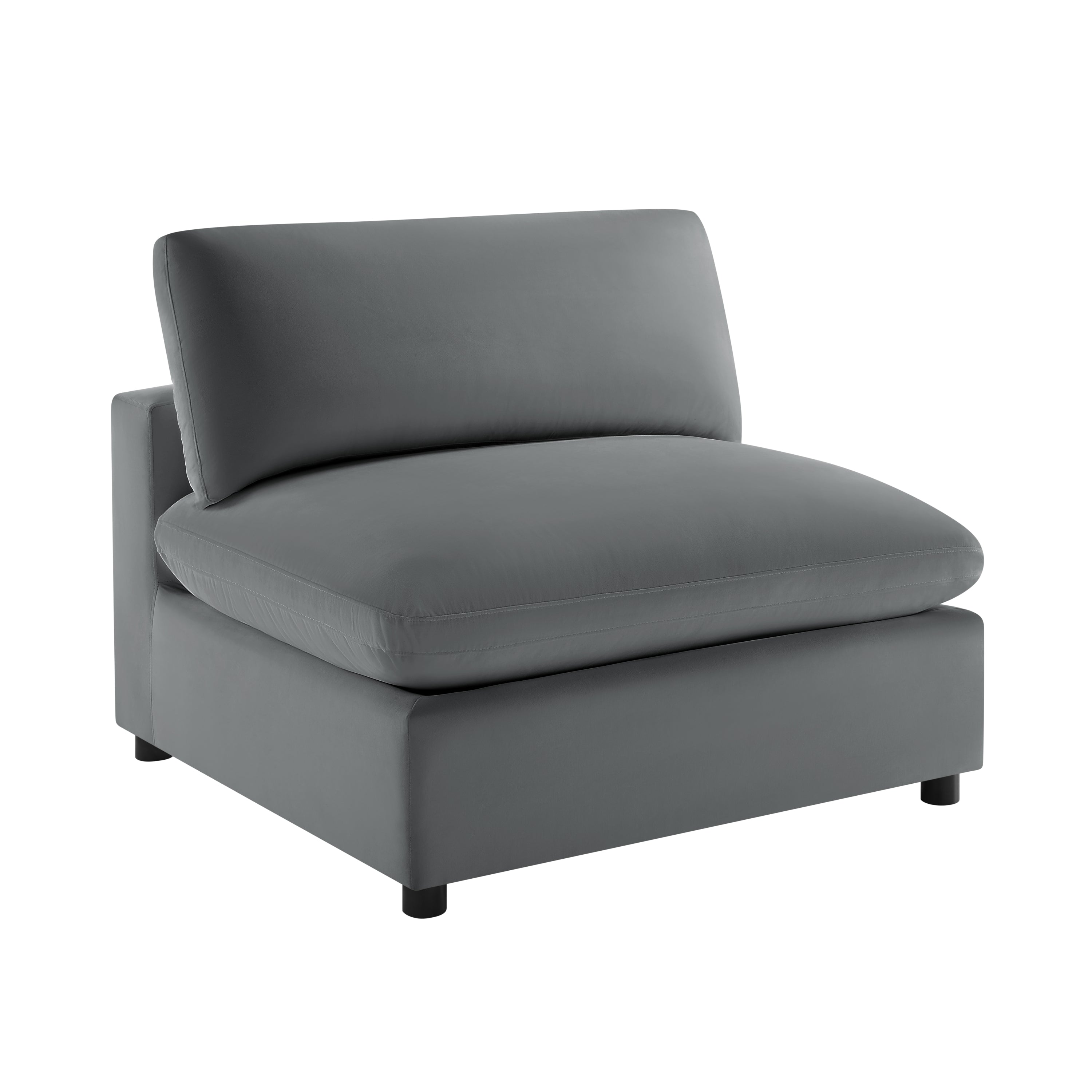 Caylie Charcoal Slipper Chair - Modern Comfort & Plush Cushions