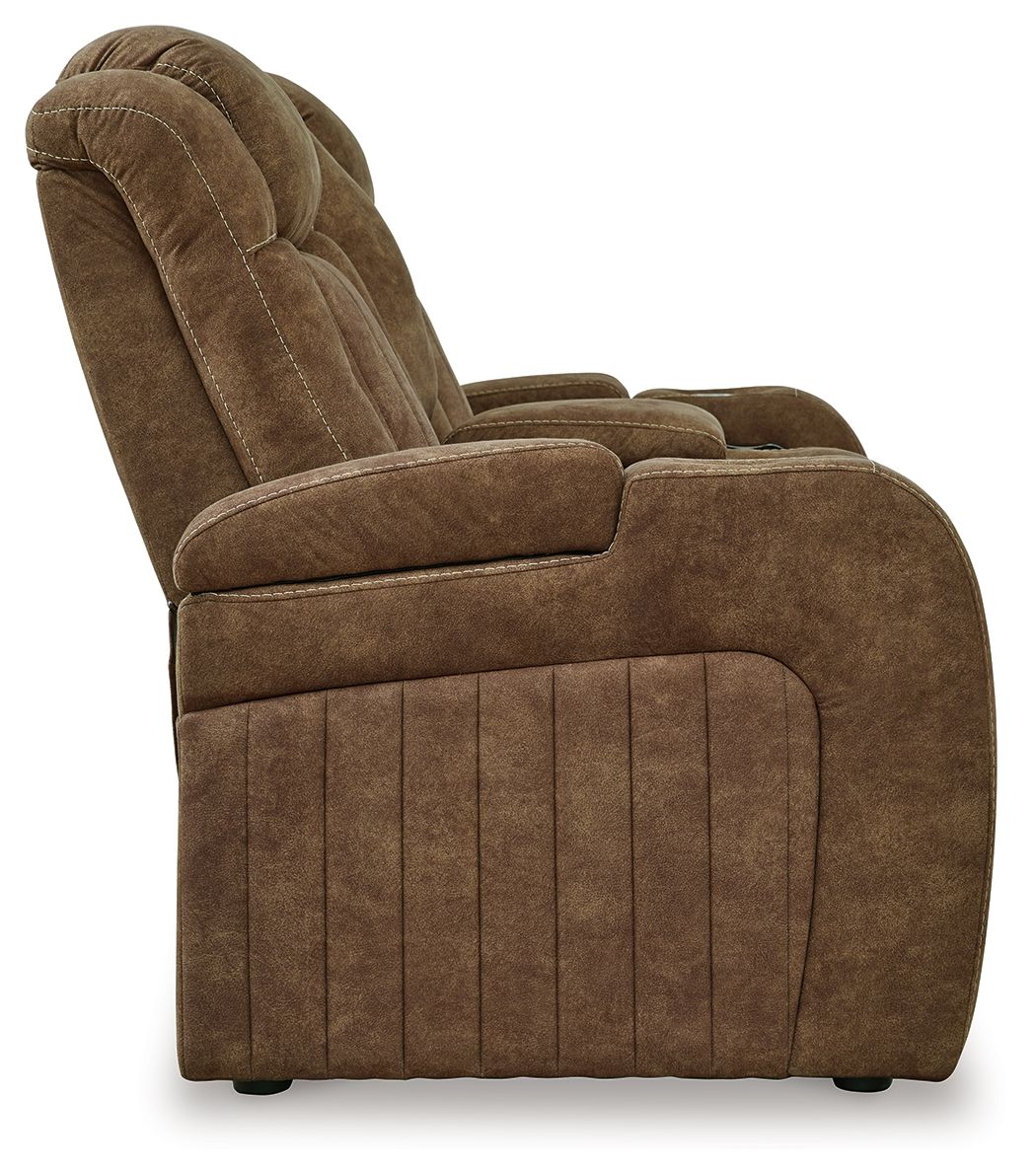 Wolfridge - Brindle - 2 Pc. - Power Reclining Sofa, Power Reclining Loveseat With Console