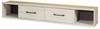 Cambeck whitewash side storage console with two drawers and open end compartments
