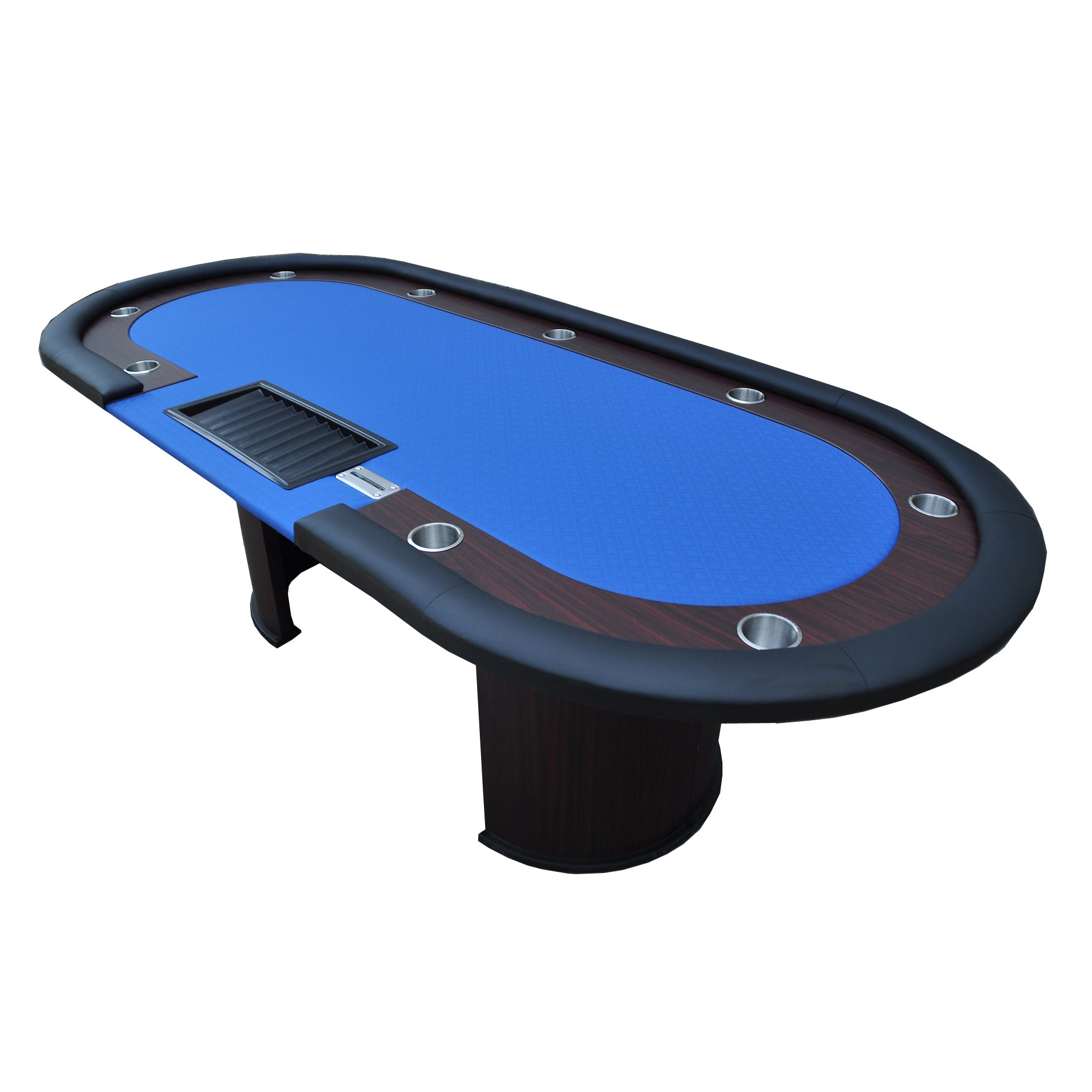 96" Poker Table 16367 U-Legs, Drop Box, Chips - Blue-American Furniture Outlet