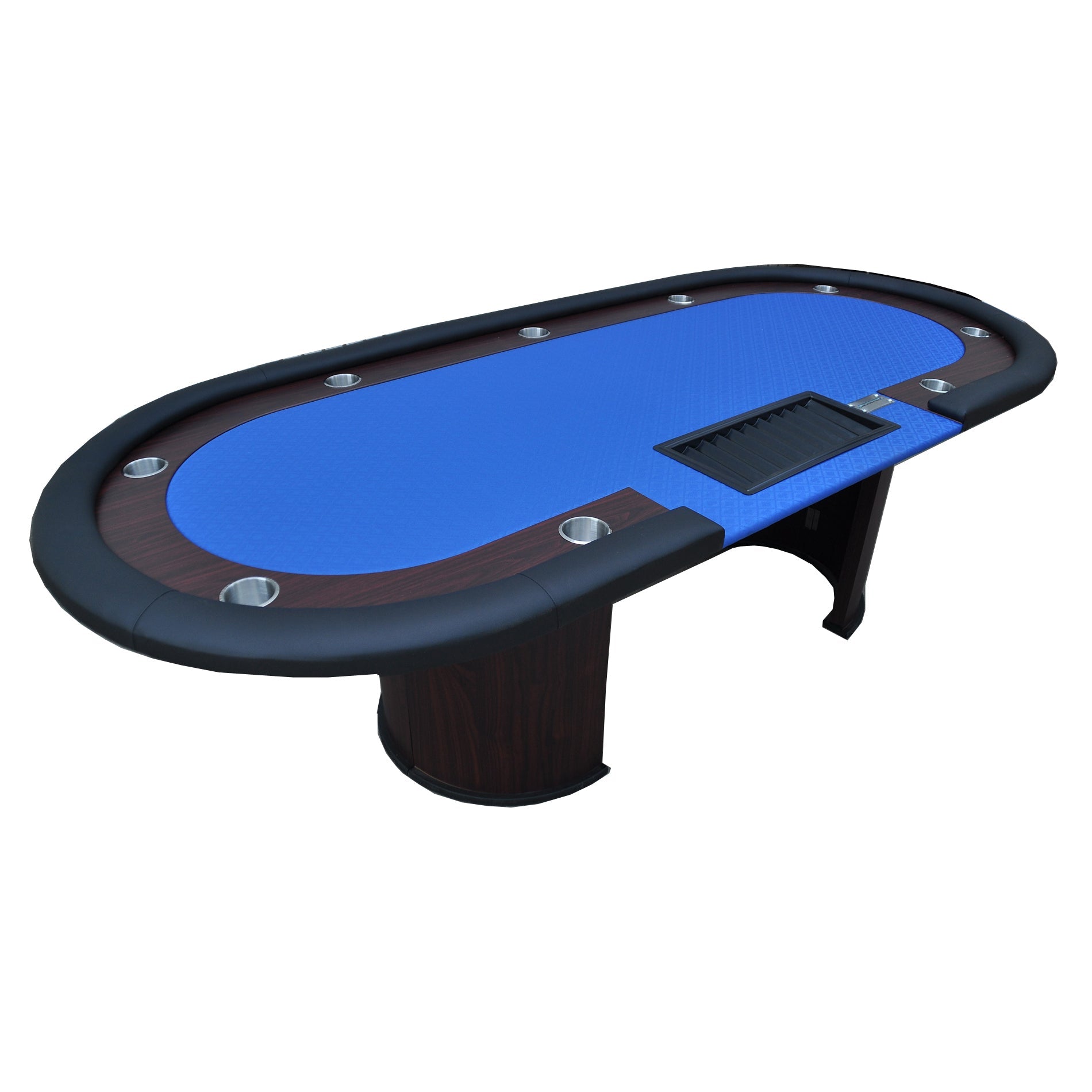 96" Poker Table 16367 U-Legs, Drop Box, Chips - Blue-American Furniture Outlet