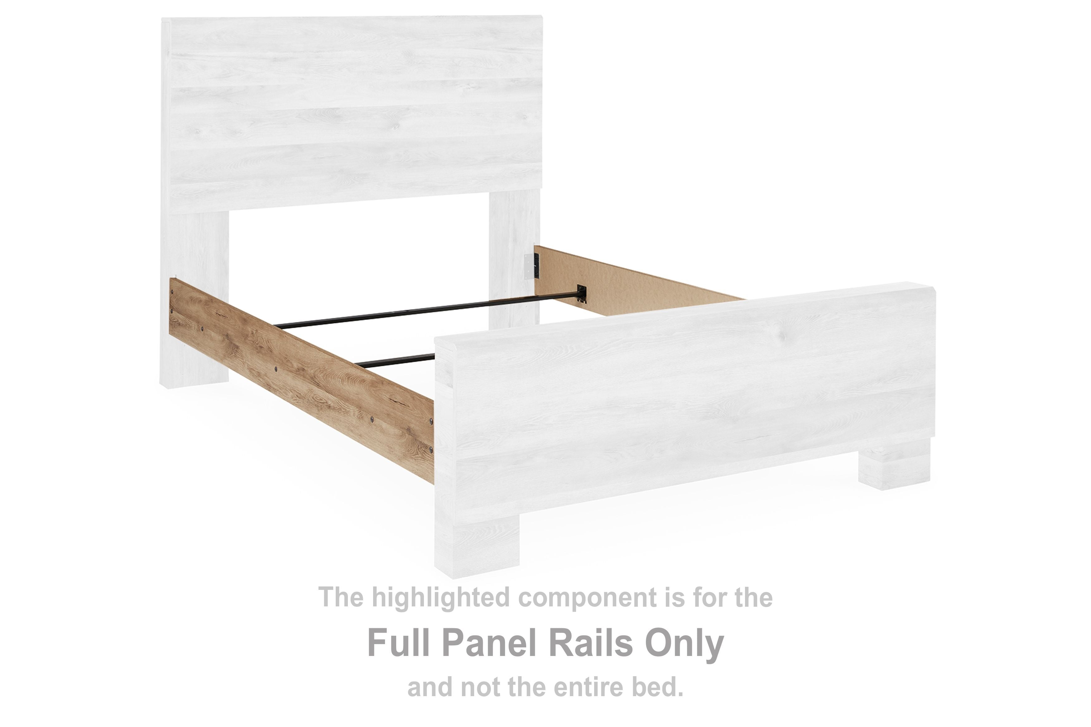 Tan full panel bed rails with matching side supports
