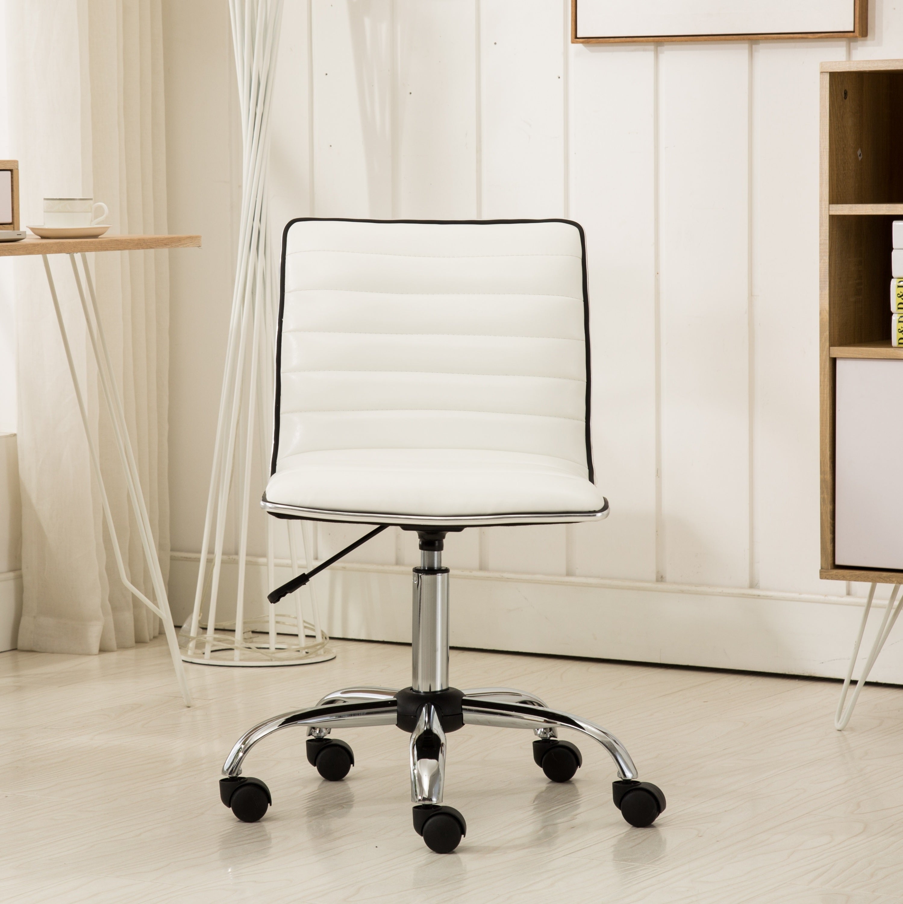 Fremo Chromel Adjustable Air Lift Office Chair- White