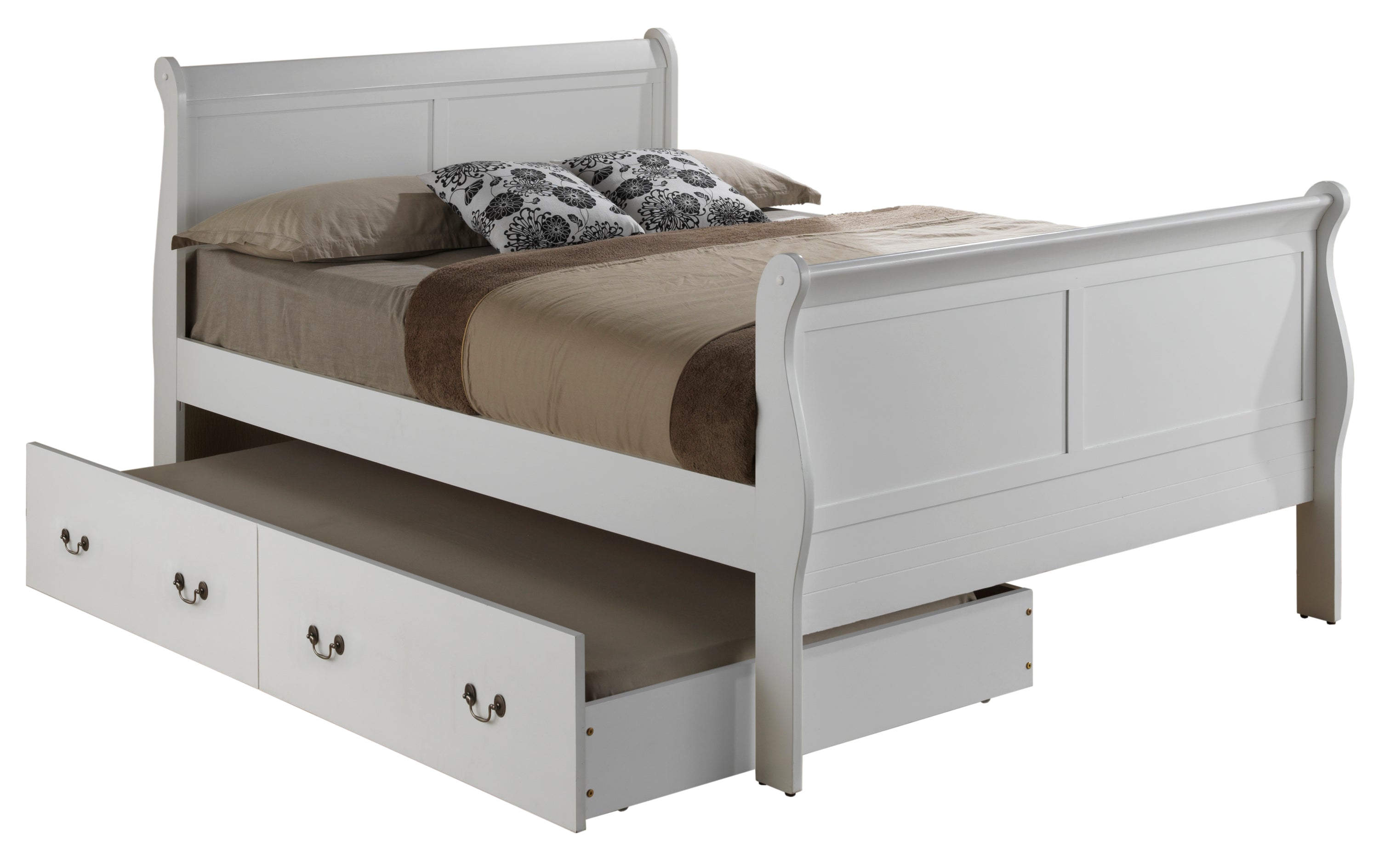Classic White Full Trundle Bed - Charming & Space-Saving