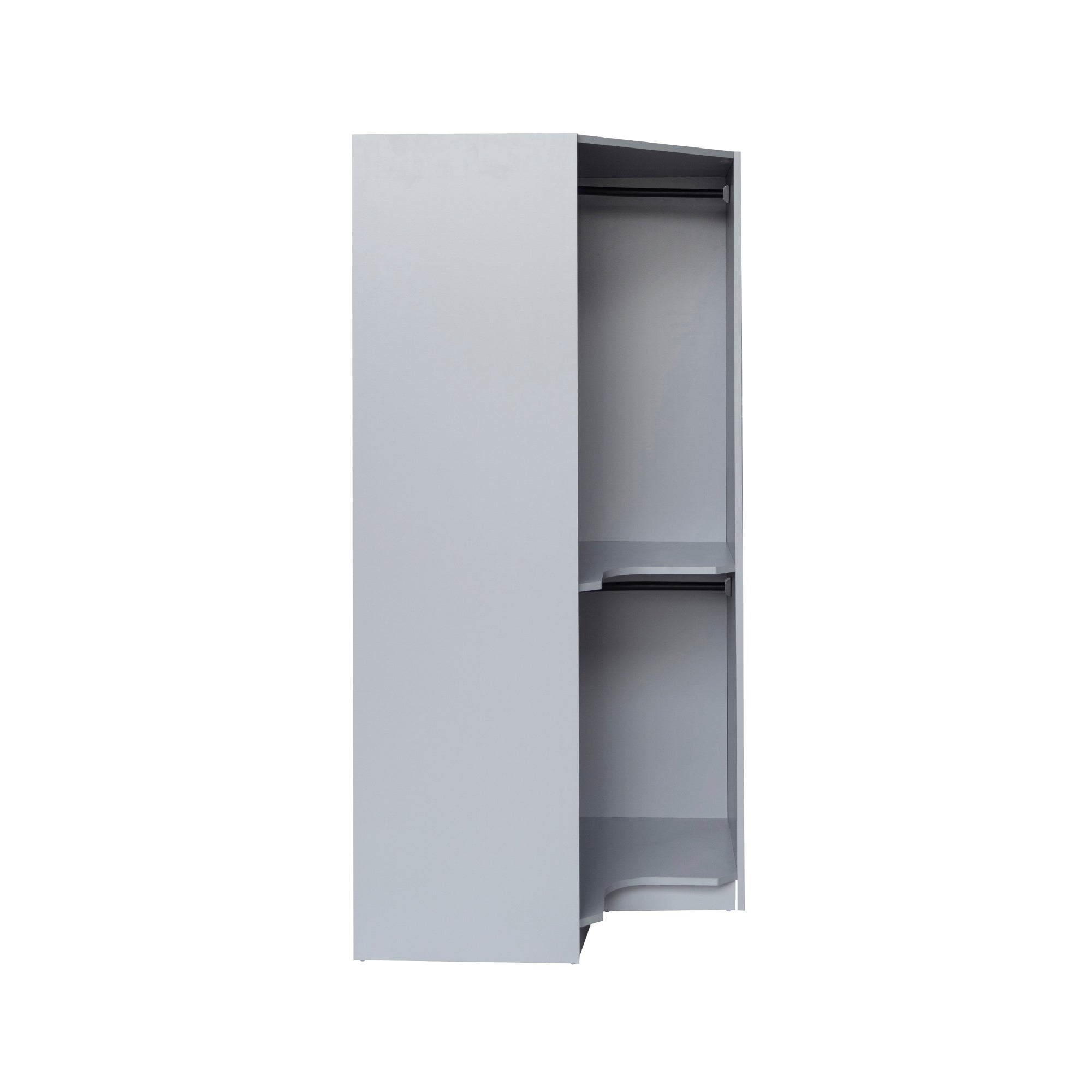 Polygon Corner Wardrobe - Gray (Save Space)