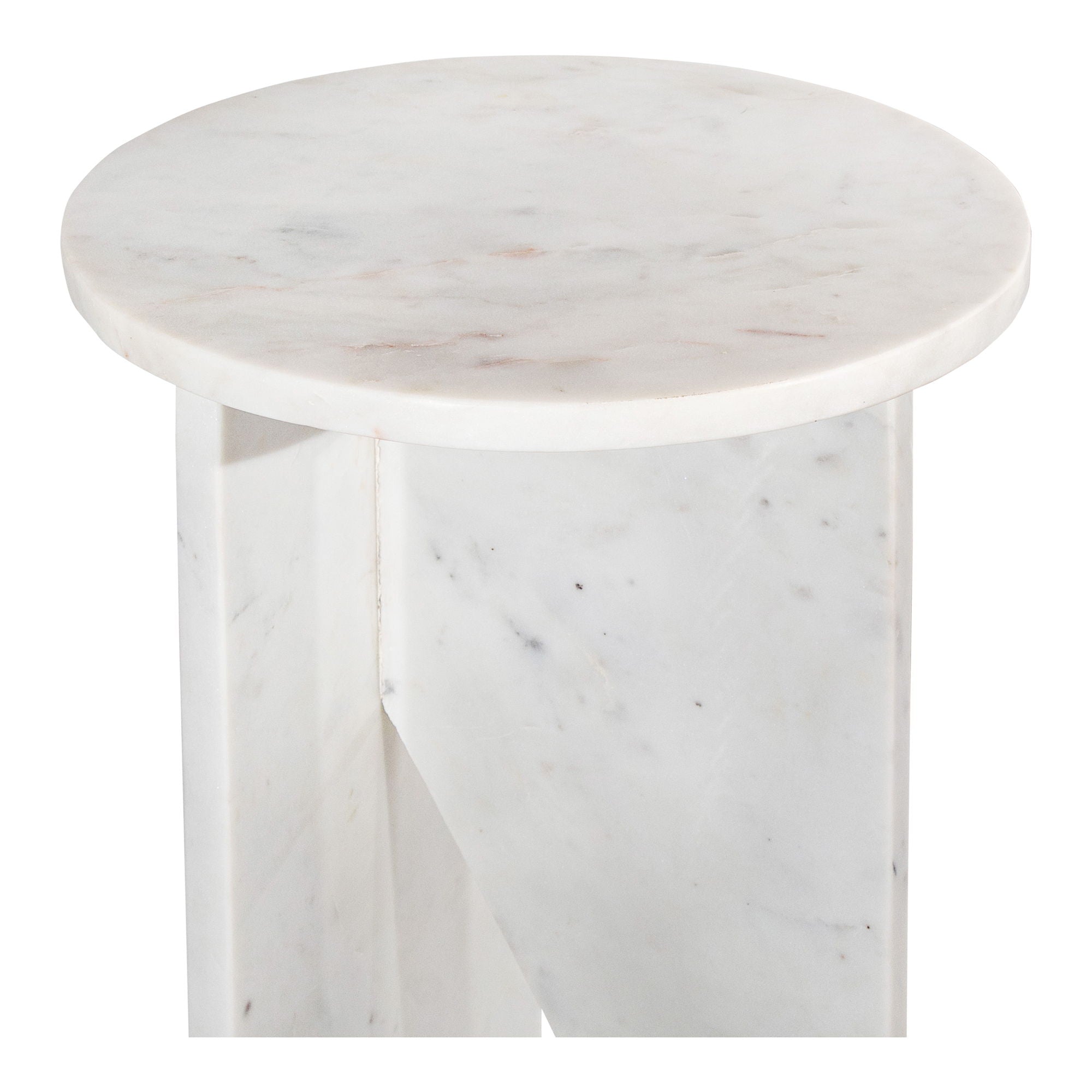 Grace - Accent Table White Marble - White