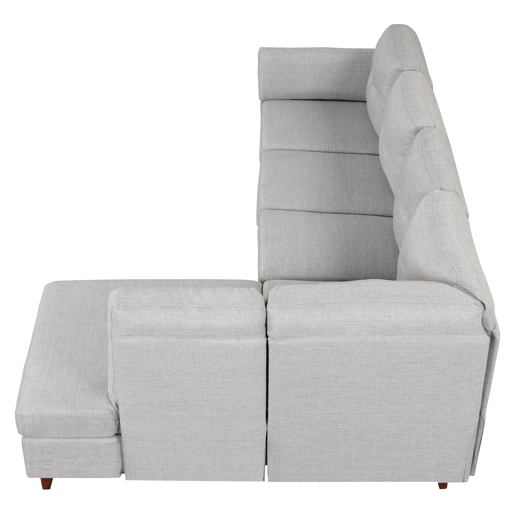 97.2" Modern Gray Linen Fabric L-Shape Sectional Sofa with Chaise Lounge and Lumbar Pad-American Furniture Outlet -American Furniture Outlet