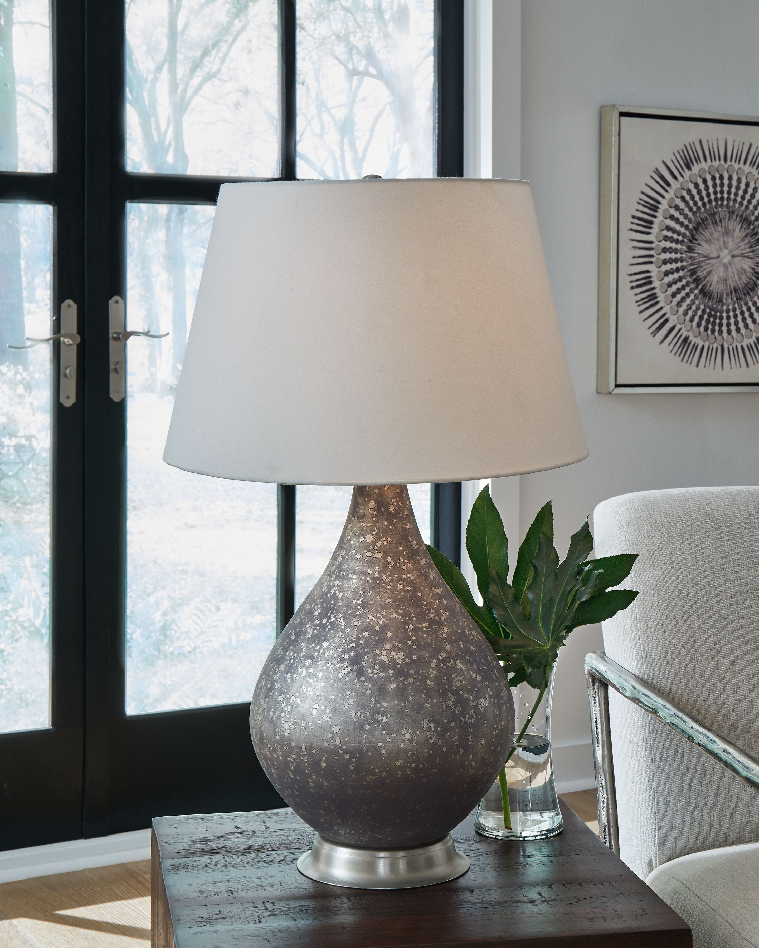 Bluacy Antique Gray - Glass Table Lamp