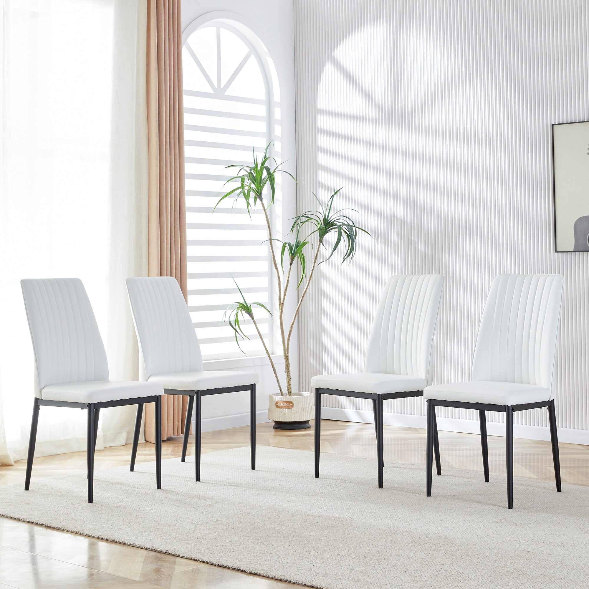 White Marble Dining Table Set for 6-8 | Modern Kitchen Table
