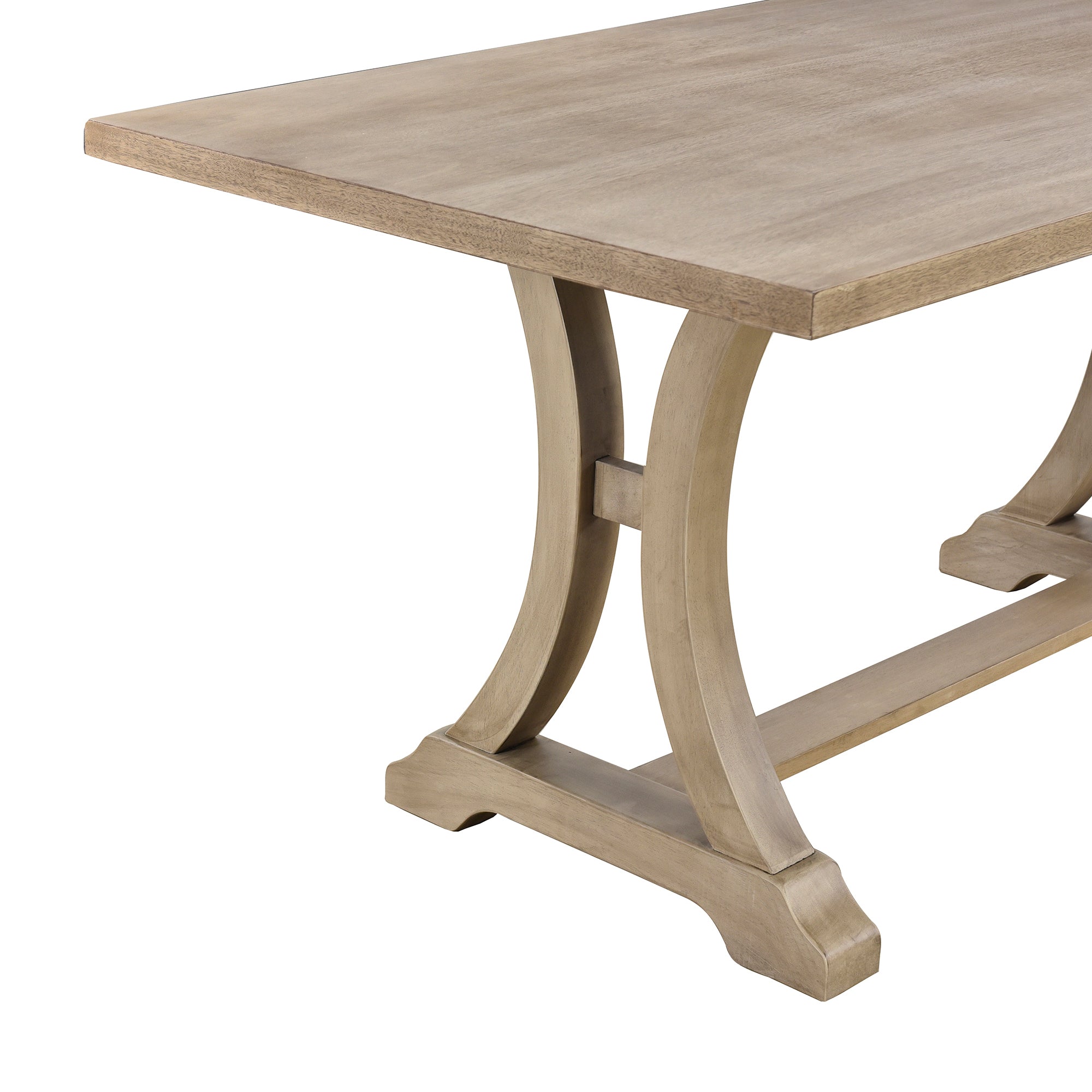6-Pc Farmhouse Dining Set (Natural Wood)