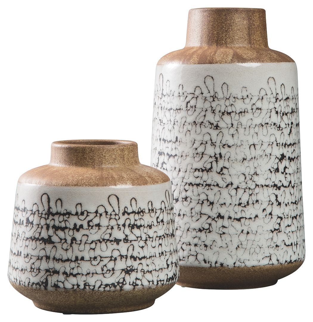 Meghan  Tan / Black - Vase Set (Set of 2)