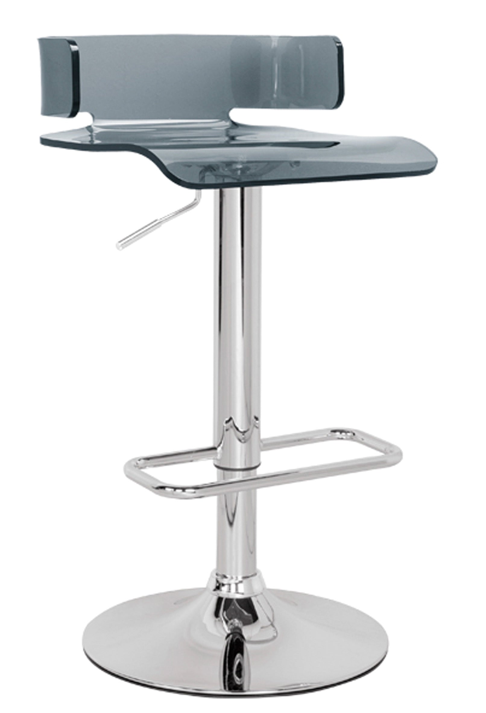Rania Gray & Chrome Adjustable Swivel Stool - Modern Design