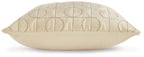 Kydner beige patterned pillow, stitched circle grid