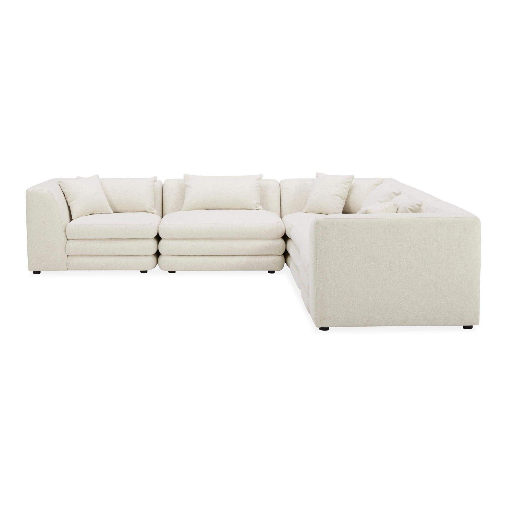 Lowtide - Classic L Modular Sectional - Warm White-Stationary Sectionals-American Furniture Outlet