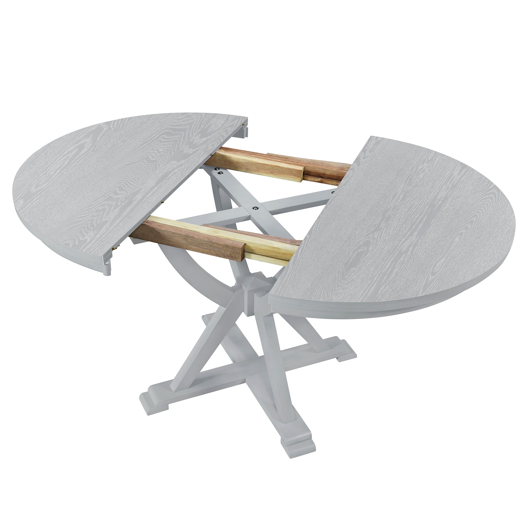 Mid-Century 5-Pc. Dining Set w/Leaf, Grey