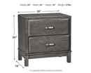 Caitbrook - Gray - Two Drawer Night Stand