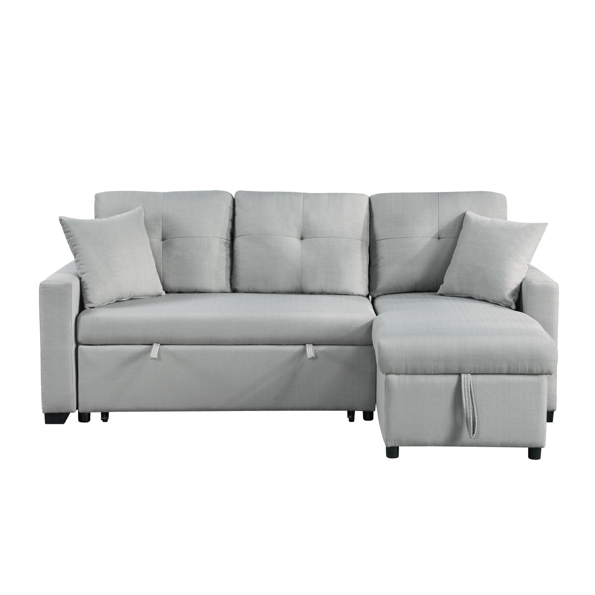 Francine - Linen Reversible Sleeper Sectional Sofa With Storage Chaise