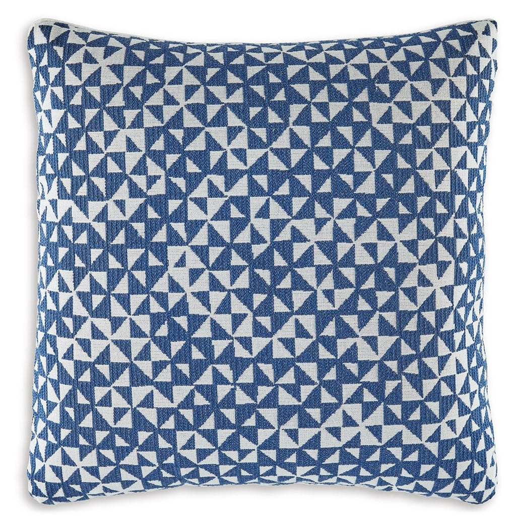Jaycott Next-Gen Nuvella blue geometric square pillow cover, woven texture