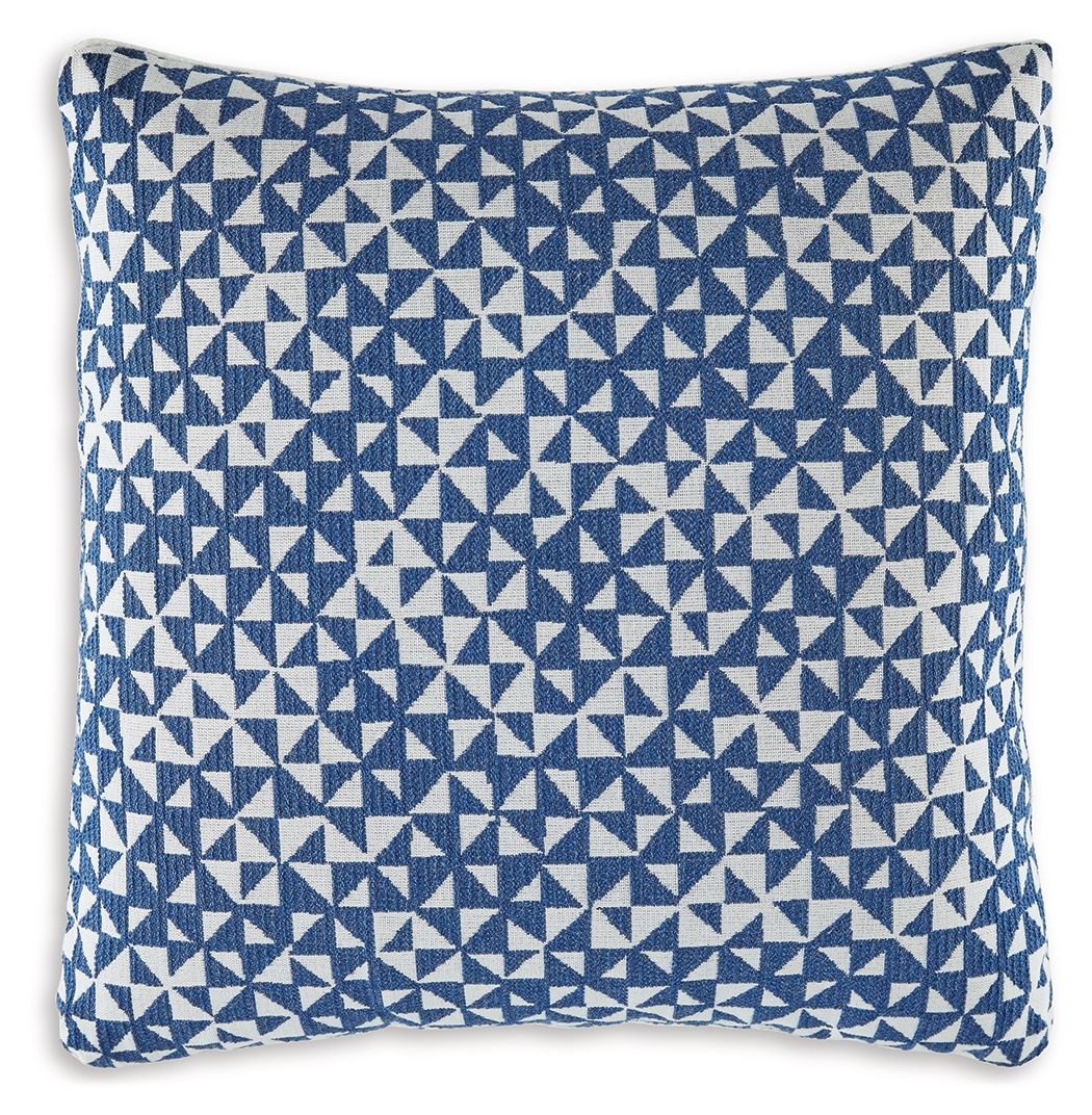 Jaycott Next-Gen Nuvella blue geometric square pillow cover, woven texture