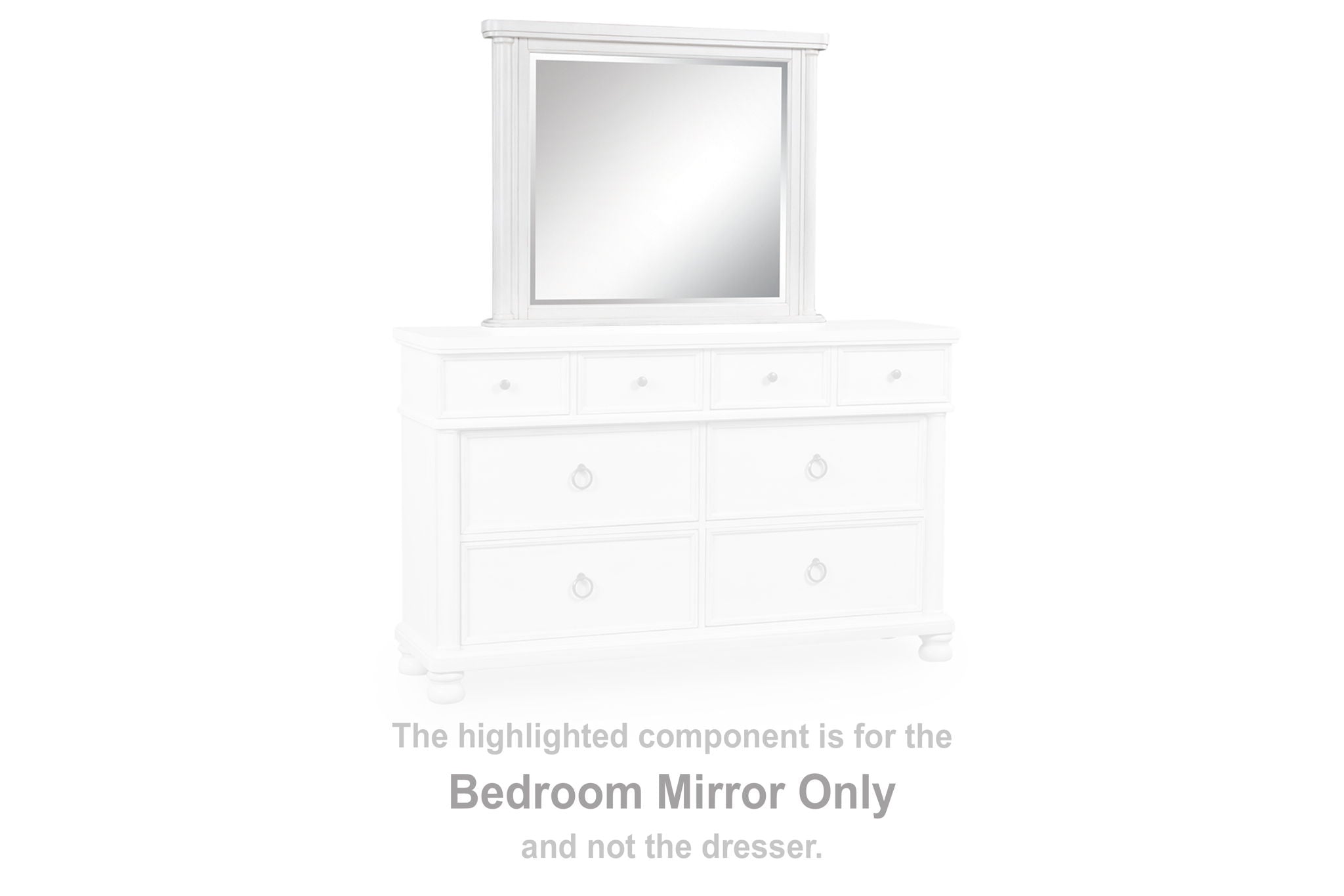 Rowlenstown - Antique White - Bedroom Mirror